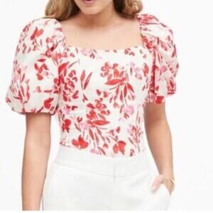 Banana Republic Floral Puff Sleeve Top